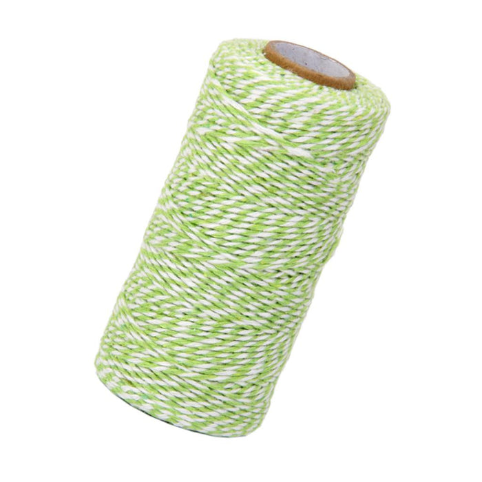 Crofta 100M Wrap Gift Cotton Rope Ribbon Twine Rope Cord String Light Green, White