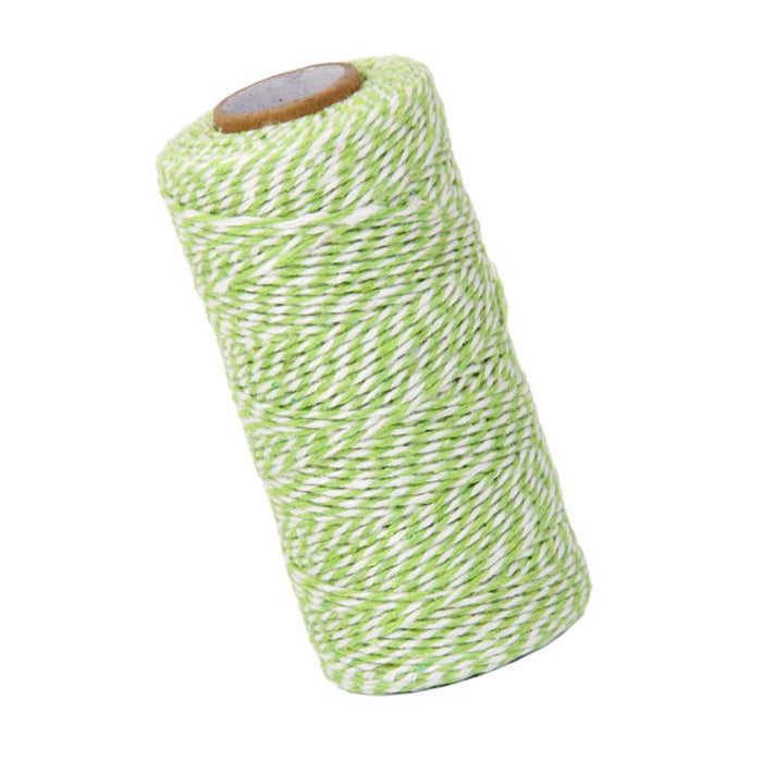 Crofta 100M Wrap Gift Cotton Rope Ribbon Twine Rope Cord String Light Green, White