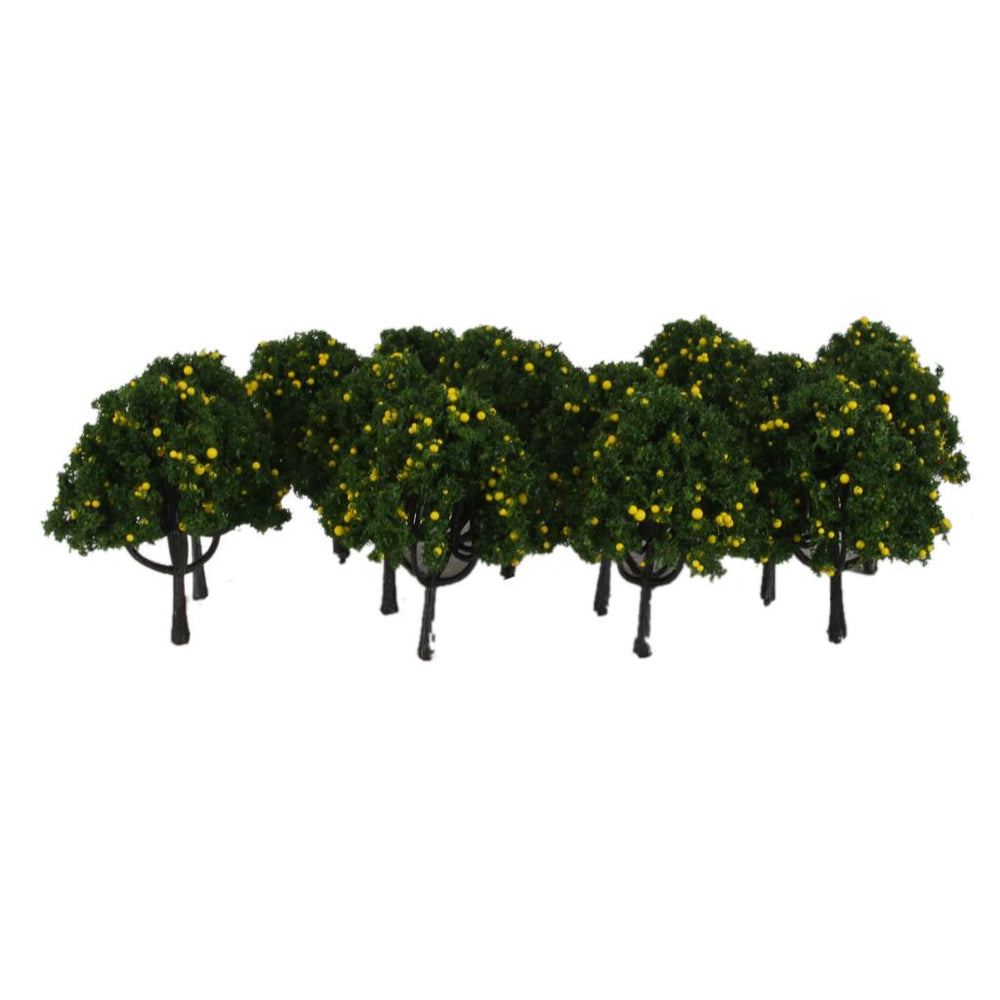 20pcs Model Train Yellow Fruit Trees Garden Street Layout Scale 1/100 6CM