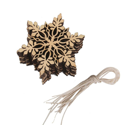 10x Shabby Laser Cut Wood Embellishment Santa Snowflake Xmas Tree Decor 3