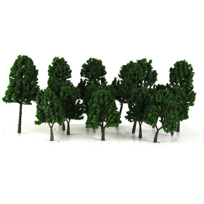 Crofta 16pcs Model Train Trees Scenery Landscape 1:100-200 Dark Green