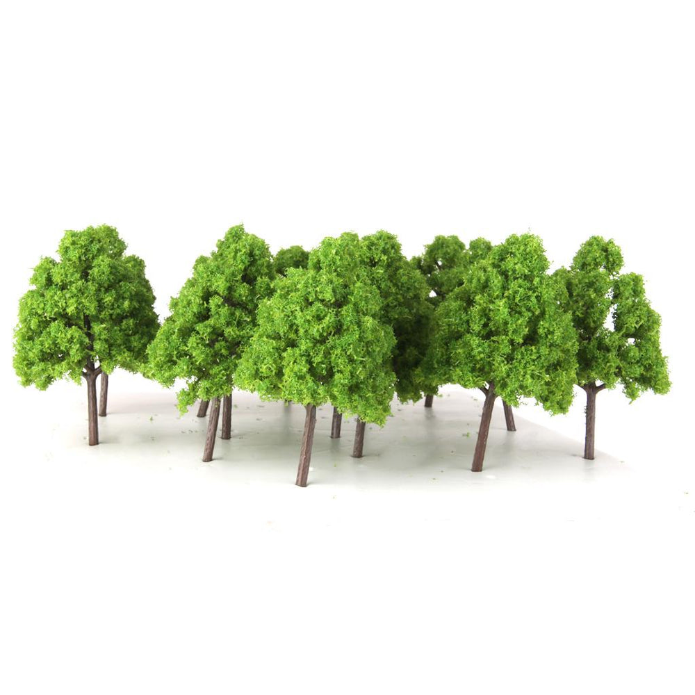 25Pcs Model Cypress Tress Train Railroad Scenery 1:150 Light Green