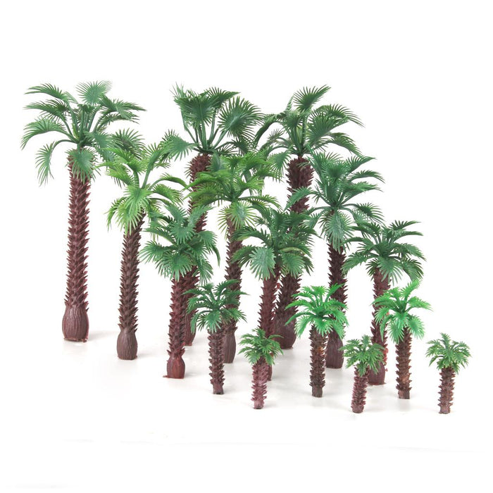 15pcs Mix Size Layout Model Train Palm Trees Scale HO O N Z Layout Scenery