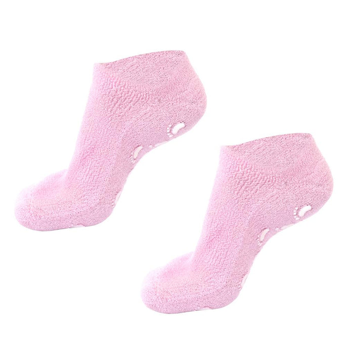 Crofta 1 pair Womens Beauty SPA Moisturizing Skincare Gel Smooth Nourishing Treatment Anti-Slip Socks Pink