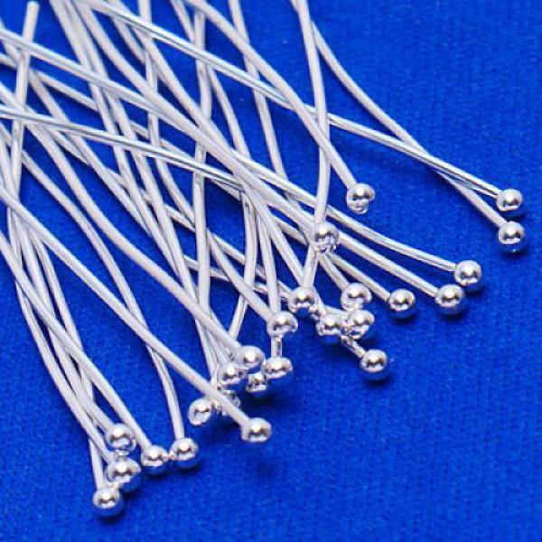 Crofta 1.5inch Silver Plated Round Ball Dot Headpins Head Pins Hair Pins Hair Decor Styling Tools Accessories Pack of 50PCS