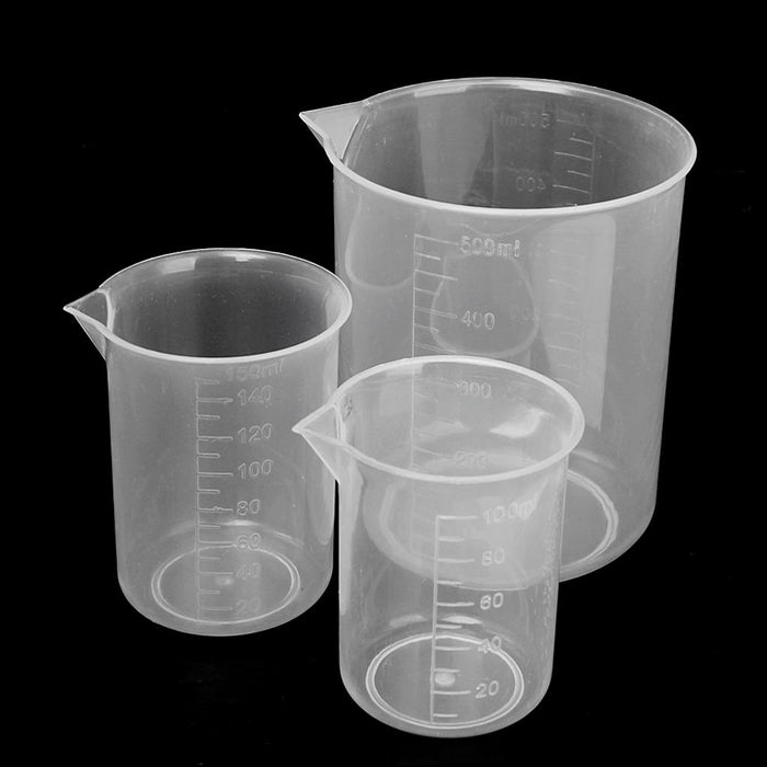 Crofta 100ml + 150ml + 500ml Kitchen Lab Graduated Beaker Cup Measuring Container Test