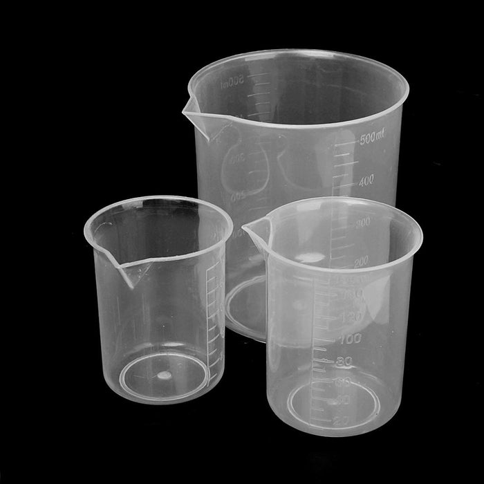 Crofta 100ml + 150ml + 500ml Kitchen Lab Graduated Beaker Cup Measuring Container Test