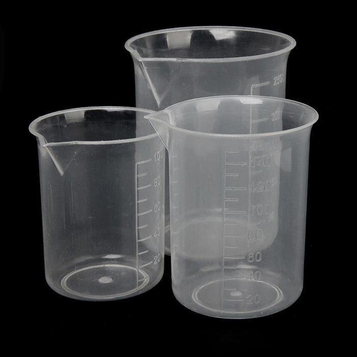 Crofta 100ml + 150ml + 250ml Kitchen Lab Graduated Beaker Cup Measuring Container Test