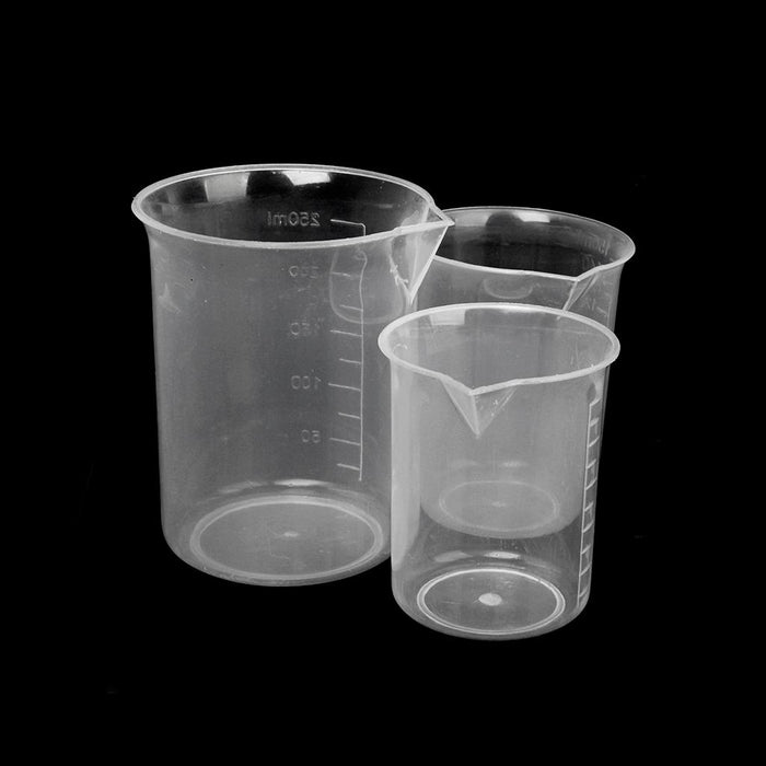 Crofta 100ml + 150ml + 250ml Kitchen Lab Graduated Beaker Cup Measuring Container Test