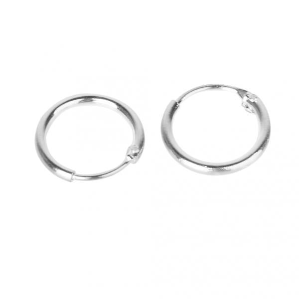 Crofta 1 Pair Fashionable Endless Hoop Rings Lip Nose Ear Studs Women Girls Jewelry Gift 8mm Silver