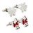 Crofta 2 Pairs Christmas Santa Claus Crystal Snowflake Cufflinks Men's Cuff Links