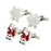 Crofta 2 Pairs Christmas Santa Claus Crystal Snowflake Cufflinks Men's Cuff Links