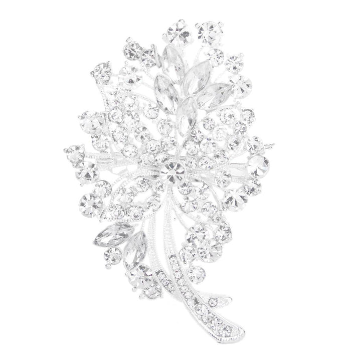 Crofta Women Girls Ladies Sparkly Crystal Rhinestone Bridal Wedding Bouquet Flower Brooch Pin