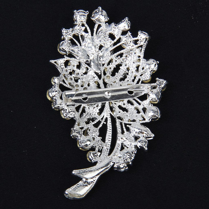 Crofta Women Girls Ladies Sparkly Crystal Rhinestone Bridal Wedding Bouquet Flower Brooch Pin