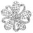 Crofta Women Girls Ladies Shining Crystal Diamante Floral Wedding Prom Bridal Brooch Pin