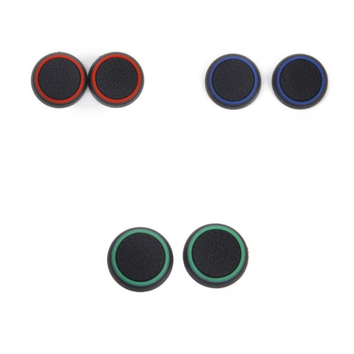 Crofta 3pairs Thumbstick Silicone Caps for PS4 Controller -Red Blue Green