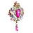 Crofta Women Girls Ladies Fashionable Sparkly Crystal Rhinestone Brooch Pin Wedding Party Supplies Multi-Color