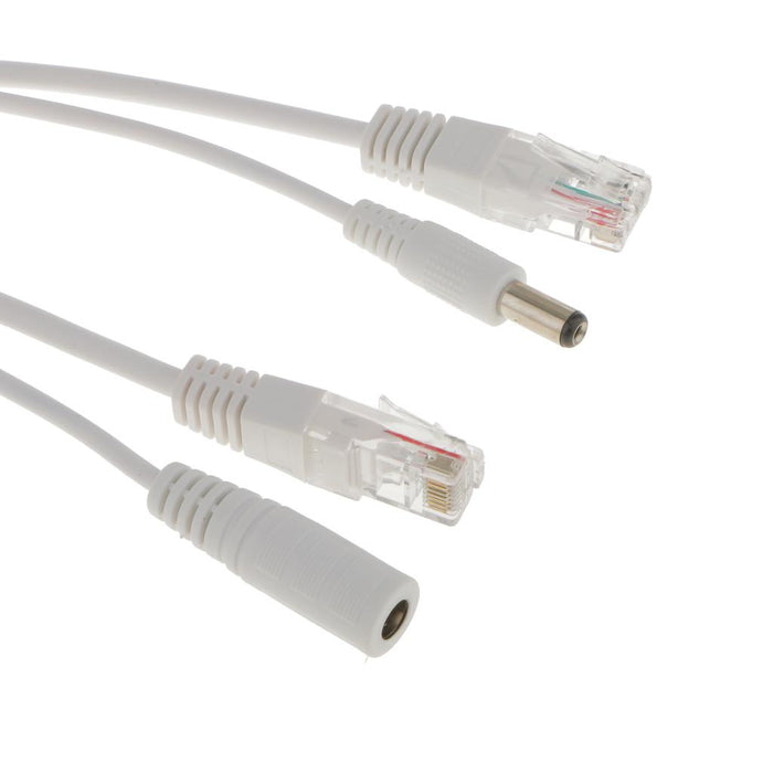 Crofta 10Pack Power Over Ethernet PoE Adapter Injector + Splitter Cables Kit White