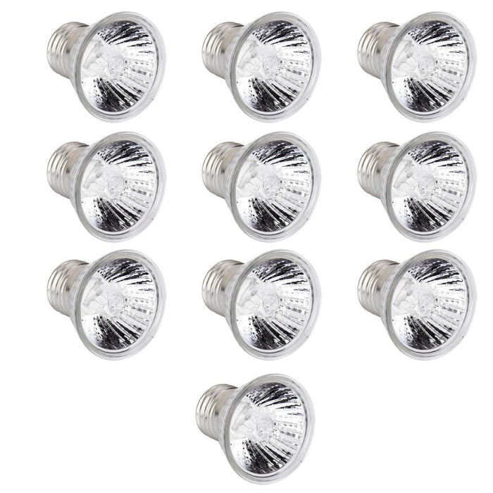 Crofta 10x Mini E27 Reptile Heat Lamp UVA/UVB Bulb Basking Spot Light 50W 220-240V