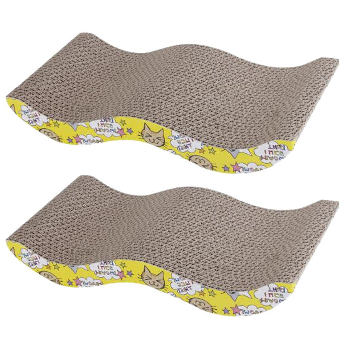 Crofta Pack of 2Pcs, Cat Kitten Cardboard Corrugated Scratcher Scratching Pad Sofa Bed Board Mat