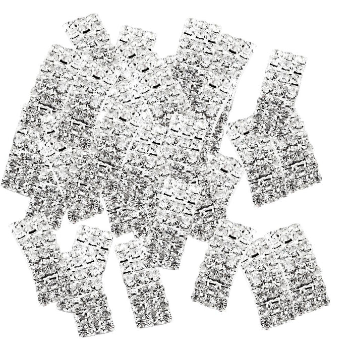 Crofta 100 Pieces Vaulted Rhinestone Ribbon Buckles Sliders for Wedding Decoration