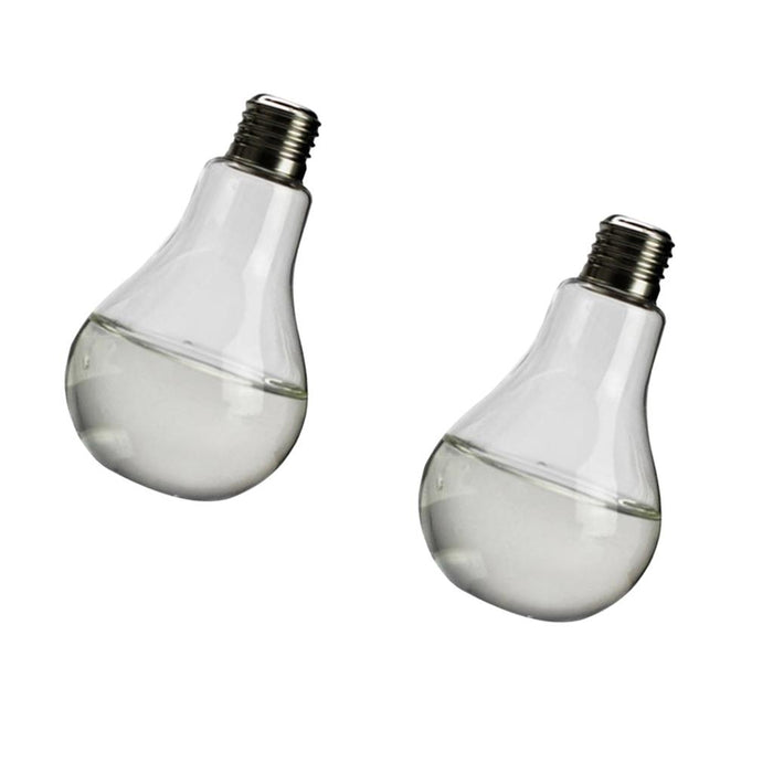 Crofta 2 Pieces Bulb Clear Glass Flower Vase Terrarium Container Hydroponics Plant Pot