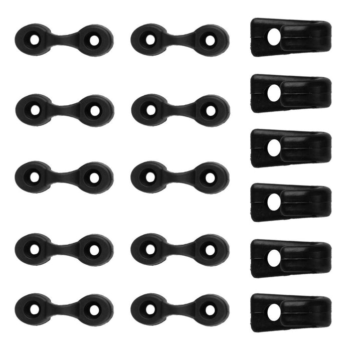 Crofta 10 Pieces Kayak Tie Down Deck Pad Eye Loops & 6 Pieces Canoe Boats Bungee J Lashing Hooks