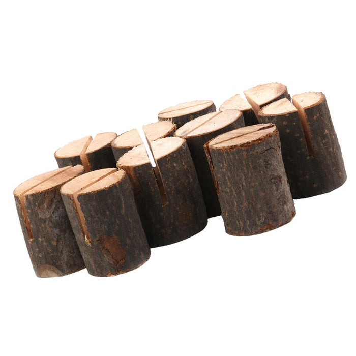 Crofta Mini Wooden Log Place Name Holders Menu Photo Rustic Table Decor Wedding Party Birthday Supplies Pack Of 20PCS