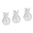 Crofta 3pcs Clear Glass Angle Design Clear Glass Flower Vase Air Plants Hydroponic Pot Tea Light Candle Holder