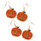 Crofta 2 Pairs/Pack Full Paved Crystal Rhinestone Halloween Pumpkin Shape Kawaii Fun Drop Dangle Earring Girls Women Jewelry Gift