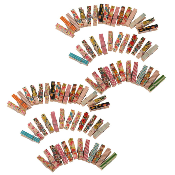 Crofta 100 Pieces Small Color Wood Pegs Wedding Craft Art Photo Note Mini Clip 10x35mm