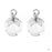 Crofta 10 Pieces Round Clear Glass Bottle Pendant Silver Flower Cap DIY Necklace Earrings Jewelry Making Findings Liquid Holder Crafts