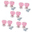 Crofta 10Pieces Pink Drawer Pull Knobs Cabinet Dresser Cupboard Bin Handle Decoration  For Furniture Drawers