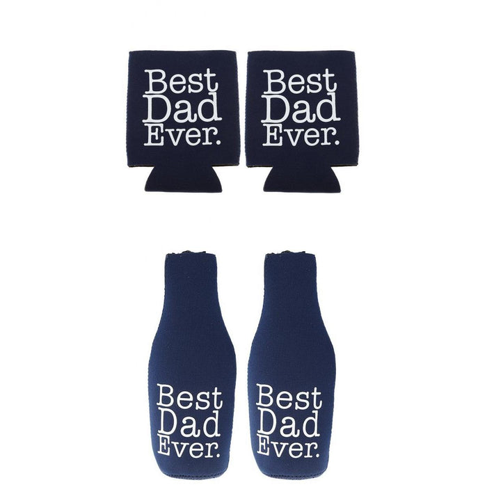 Crofta 2 Pair of Best Dad Ever Beer Soda Can Cooler Sleeve Wrap Holder Father Gifts