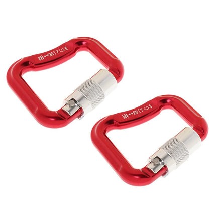 Crofta 2 Pieces of 20KN Aluminum Alloy Paragliding Paraglider Carabiners - Red