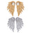 Crofta 2 Pairs Fashion Women Angel Feather Wing Earrings Rhinestone Dangle Ear Stud