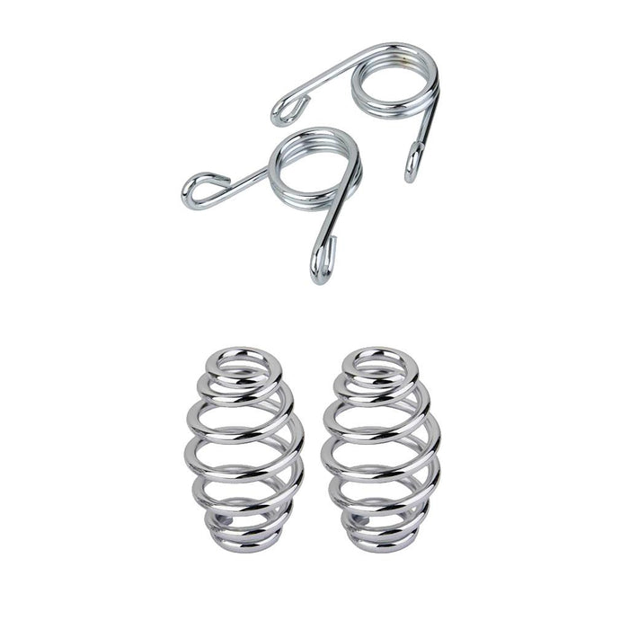 Crofta 2 Pairs Chrome Barrel and Torsion Solo Seat Springs for Harley Motorcycle