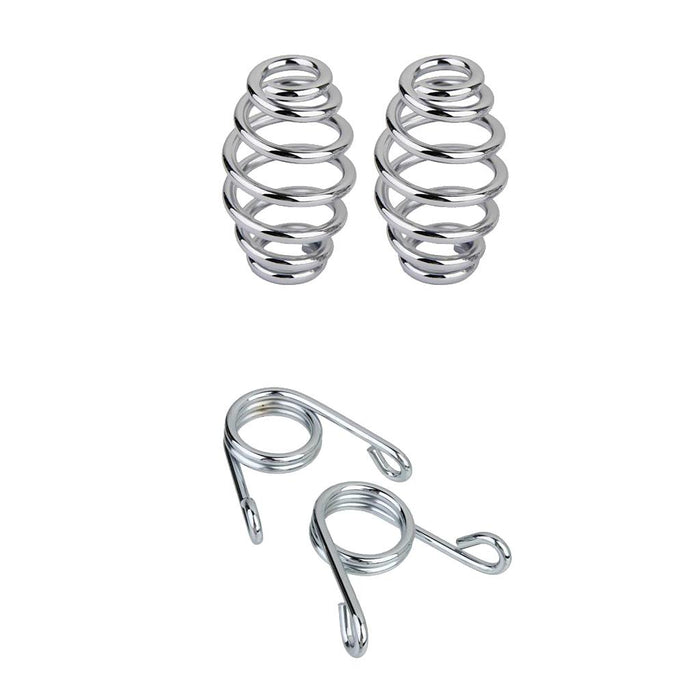 Crofta 2 Pairs Chrome Barrel and Torsion Solo Seat Springs for Harley Motorcycle