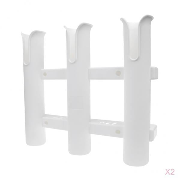 Crofta 2 Pieces / Set Triple 3 Rod Holder Rack Rest Mount Bracket for Boat Fishing