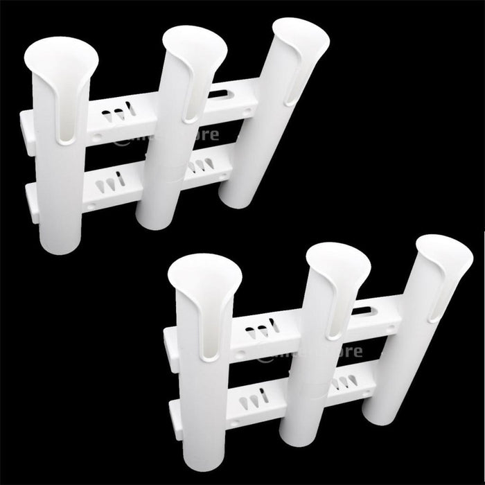 Crofta 2 Pieces / Set Triple 3 Rod Holder Rack Rest Mount Bracket for Boat Fishing