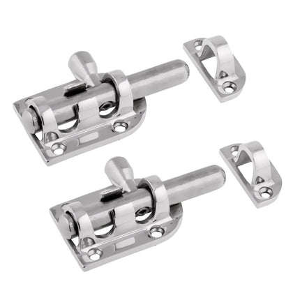 Crofta 2 Pieces Boat Barrel Slide Bolt Cabinet Door Latch / Lock 60mm x 30mm - Marine 316 Stainless Steel