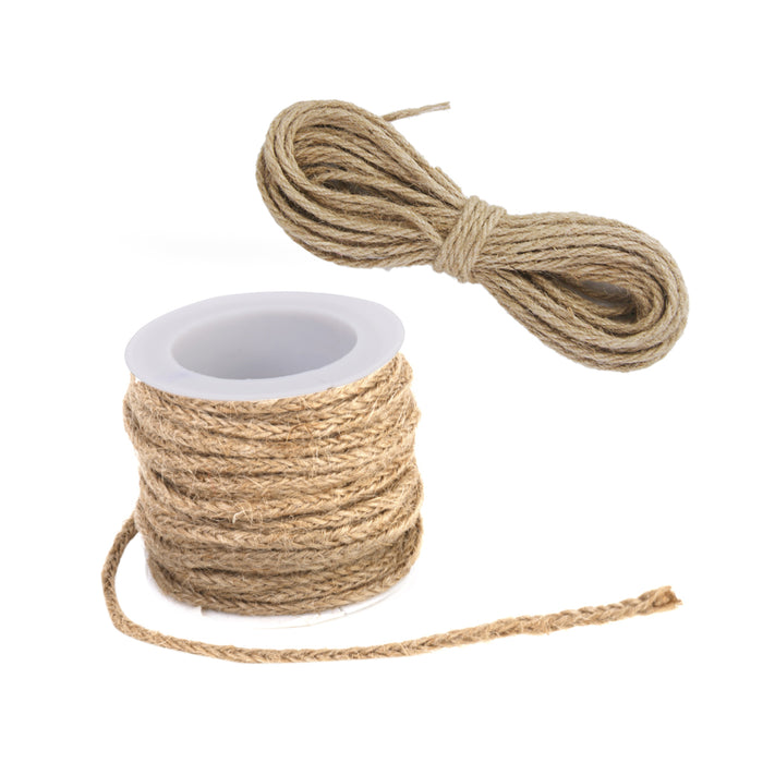 Crofta 2 Pieces 5m/10m Long Jute Burlap Hessian Ribbon Rope for Wedding Pary Decoration