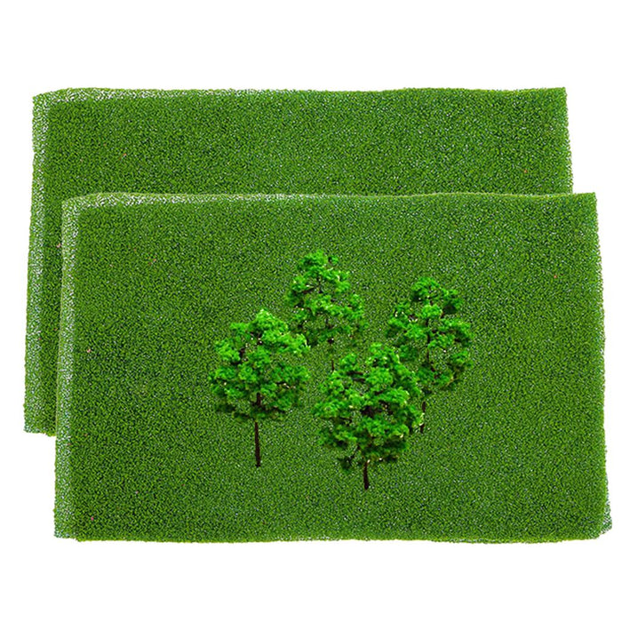 Crofta 10Pcs Model Tree Set DIY Scenery Landscape HO N w/ 2 Grass Mat Lawn