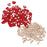 Crofta 100 Pieces Wooden Red Heart Adhesive Stickers& 100 Pieces Wood Pegs Pins for DIY Craft