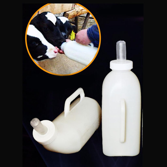 Crofta 2 Pieces 2L Calf Milk Bottle Hand Rearing Teat Weaning Feeder Milking Farm