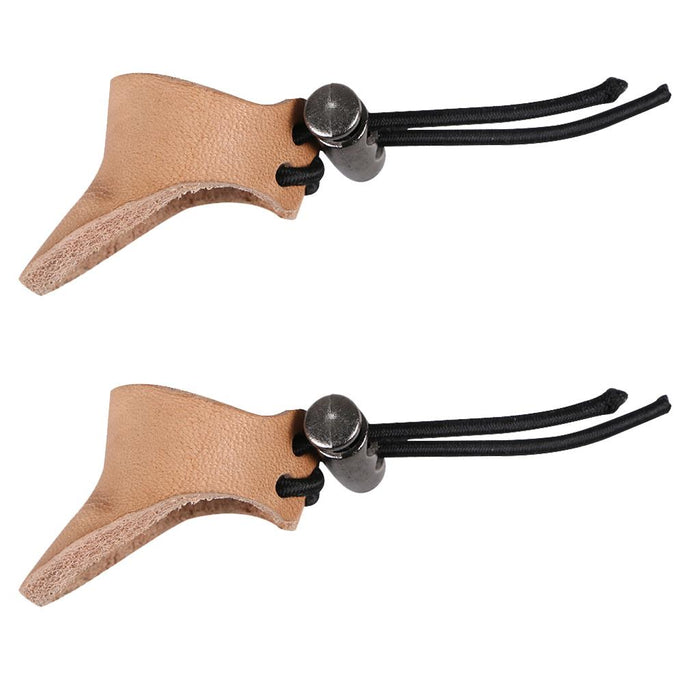 Crofta 2 Pieces Artificial Leather Archery Pull Arrow Adjustable Thumb Finger Protector Guard Ring Glove Outdoor Hunting