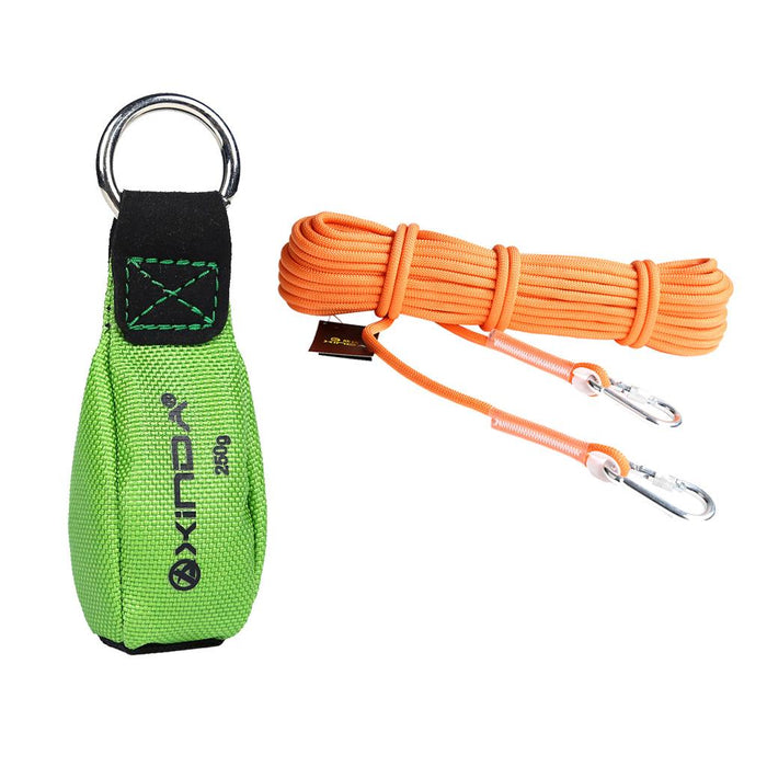 Crofta 12KN 65.6' 0.37" Climbing Auxiliary Cord Rope + 250g/ 8.8oz Arborist Tree Rigging Green Throw Weight