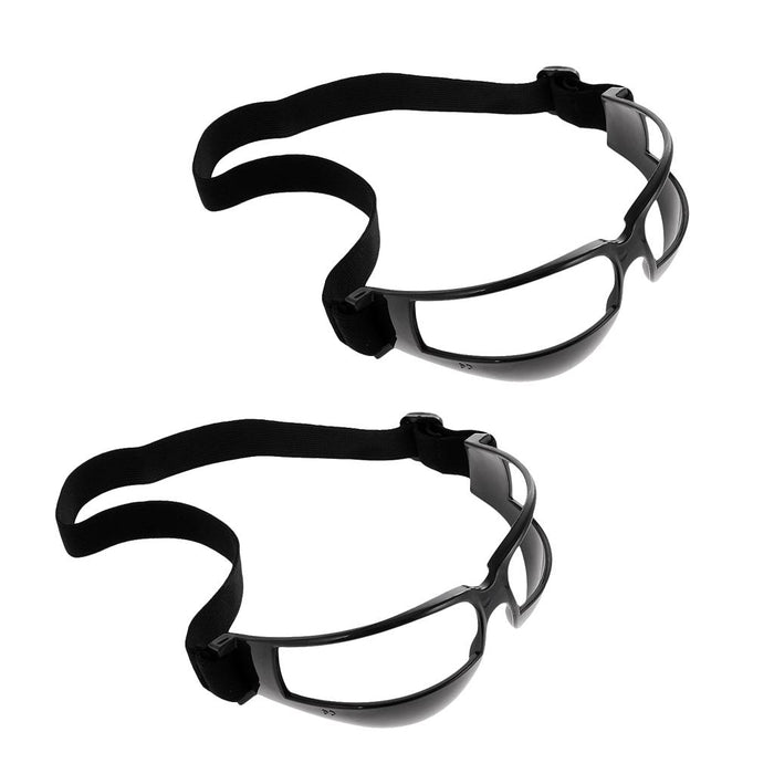 Crofta 2 Pieces Basketball Goggles Dribble Specs Sport Eyewear Frame Professional Training Equipment Black