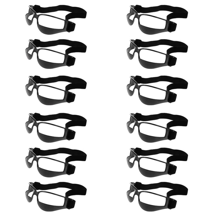 Crofta 12-Piece Anti Down Basketball Glasses Sports Eyewear Training Supplies Black