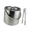 Crofta 3L Double Walled Stainless Steel Ice Bucket Wine Drink Cooler with Tongs